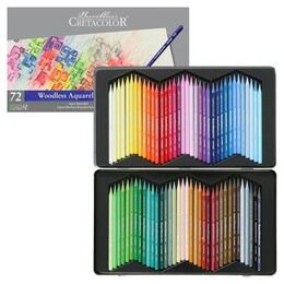 Cretacolor Aqua Monolith Ağaçsız Sulandırılabilr Aquarell Boya Kalemi Seti 72 Renk Metal Kutu - Cretacolor