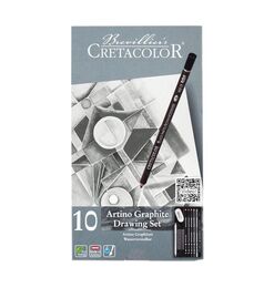 Cretacolor Artino Graphite Drawing Set Karakalem Eskiz Çizim Seti Metal Kutu 10 Parça - 3