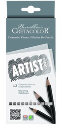 Cretacolor Artist Studio Graphite Drawing Pencils Dereceli Karakalem Eskiz Çizim Seti 12'li - Cretacolor