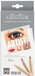 Cretacolor Artist Studio Watercolor Pencils FACES Set 12 Renk Sulandırılabilir Portre Çizim Kalemi Seti - Cretacolor