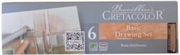 Cretacolor Basic Drawing Set Karakalem Eskiz Çizim Seti Metal Kutu 6 Parça - Cretacolor