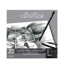 Cretacolor Black Box Charcoal Drawing Set Karakalem Eskiz Çizim Seti Metal Kutu 20 Parça - 3
