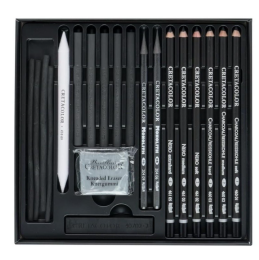 Cretacolor Black Box Premium Karakalem Eskiz Çizim Seti Hediyelik Kutu 20 Parça - 3