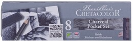 Cretacolor Charcoal Pocket Set Karakalem Eskiz Çizim Seti Metal Kutu 8 Parça - Cretacolor