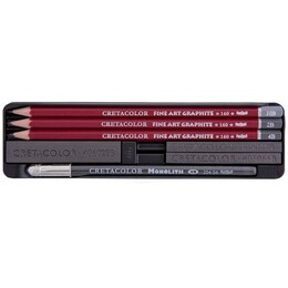 Cretacolor Graphite Pocket Set Karakalem Eskiz Çizim Seti Metal Kutu 9 Parça - 2