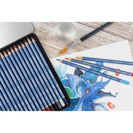 Cretacolor Marino Sulandırılabilir Aquarell Boya Kalemi Seti 24 Renk Metal Kutu - 4