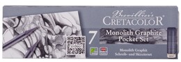 Cretacolor Monolith Graphite Ağaçsız Füzen Çizim Kalemi Seti 7 Parça Metal Kutu - Cretacolor