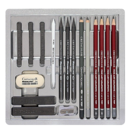 Cretacolor Silver Box Ahşap Kutulu Profesyonel Karakalem Eskiz Çizim Seti 17 Parça - 2