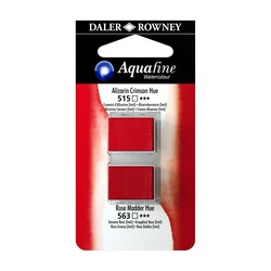Daler Rowney Aquafine 1/2 Tablet Sulu Boya 2'li Set ALIZARIN CRIMSON / ROSE MADDER HUE - Daler Rowney