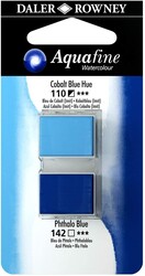 Daler Rowney Aquafine 1/2 Tablet Sulu Boya 2'li Set COBALT BLUE HUE / PHTHALO BLUE - Daler Rowney