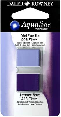 Daler Rowney Aquafine 1/2 Tablet Sulu Boya 2'li Set COBALT VIOLET HUE / MAUVE - 1