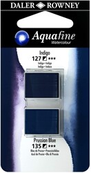 Daler Rowney Aquafine 1/2 Tablet Sulu Boya 2'li Set INDIGO / PRUSSIAN BLUE - Daler Rowney