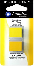 Daler Rowney Aquafine 1/2 Tablet Sulu Boya 2'li Set LEMON YELLOW / CADMIUM YELLOW HUE - Daler Rowney