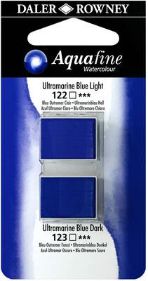 Daler Rowney Aquafine 1/2 Tablet Sulu Boya 2'li Set ULTRAMARINE BLUE LIGHT / ULTRAMARINE BLUE - 1