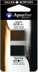 Daler Rowney Aquafine 1/2 Tablet Sulu Boya 2'li Set SEPIA HUE / PAYNE'S GREY - Daler Rowney