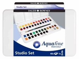 Daler Rowney Aquafine Studio Set Tablet Sulu Boya Seti 48 Renk Plastik Kutu - 2