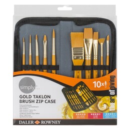 Daler Rowney Gold Taklon 10'lu Çantalı Fırça Seti - Daler Rowney