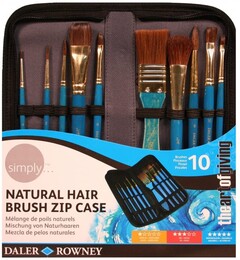 Daler Rowney Natural Hair 10'lu Çantalı Fırça Seti - Daler Rowney