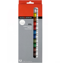 Daler Rowney Simply Oil Set 12 Renk x 12 ml. Yağlı Boya Seti - Daler Rowney
