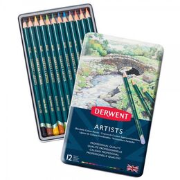 Derwent Artists Pencils Kuru Boya Kalemi Seti 12'li Teneke Kutu - 1