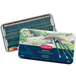 Derwent Artists Pencils Kuru Boya Kalemi Seti 36'lı Teneke Kutu - 1