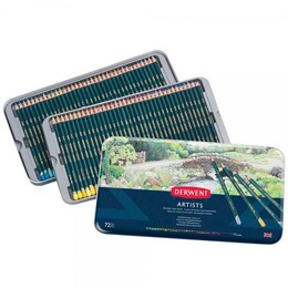 Derwent Artists Pencils Kuru Boya Kalemi Seti 72&prime;li Teneke Kutu - 1