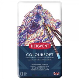 Derwent Coloursoft Pencils Yumuşak Kuru Boya Kalemi Seti 12'li Teneke Kutu - 2