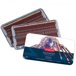 Derwent Coloursoft Pencils Yumuşak Kuru Boya Kalemi Seti 72'li Teneke Kutu - 1