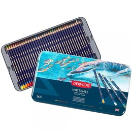 Derwent Inktense Mürekkep Etkili Aquarell Boya Kalemi Seti 36'lı Teneke Kutu - Derwent