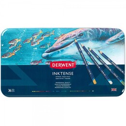 Derwent Inktense Mürekkep Etkili Aquarell Boya Kalemi Seti 36'lı Teneke Kutu - 2