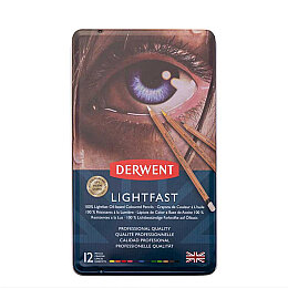 Derwent Lightfast Kuruboya Seti 12 Renk Metal Kutu - Derwent