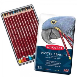 Derwent Pastel Pencil Teneke Kutu Pastel Boya Kalem Seti 12 Renk - 1