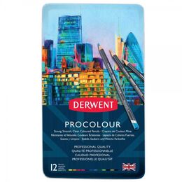 Derwent Procolour Kuru Boya Kalemi Seti 12'li Teneke Kutu - 2
