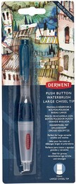 Derwent Push Button Waterbrush Akış Kontrollü Su Hazneli Sulu Boya Fırçası Chisel Tip (Düz Kesik Uç) - Derwent