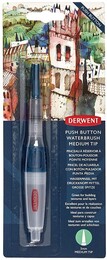 Derwent Push Button Waterbrush Akış Kontrollü Su Hazneli Sulu Boya Fırçası Medium Tip (Orta Uç) - Derwent