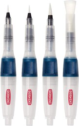 Derwent Push Button Waterbrush Akış Kontrollü Su Hazneli Sulu Boya Fırçası Seti 4 Boy - 3