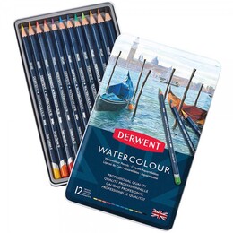 Derwent Watercolour Pencil Sulu Boya Kalemi Seti 12&prime;li Teneke Kutu - Derwent