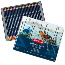 Derwent Watercolour Pencil Sulu Boya Kalemi Seti 24&prime;lü Teneke Kutu - Derwent