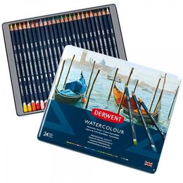 Derwent Watercolour Pencil Sulu Boya Kalemi Seti 24&prime;lü Teneke Kutu - 1