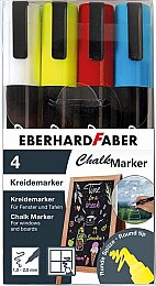 Eberhard Faber Chalk 1-2 mm Yuvarlak Uç Su Bazlı Sıvı Tebeşir Kalemi Seti 4 Renk - Eberhard Faber