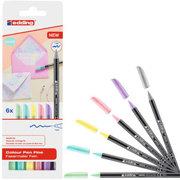 Edding 1200 Grafik Kalemi Seti 6 Renk PASTEL RENKLER - Edding