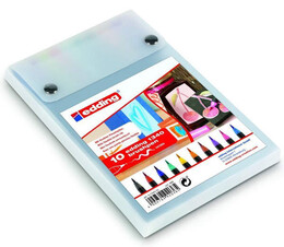 Edding 1340 Brushpen Fırça Uçlu Kalem Seti 10 Renk Plastik Kutu - Edding