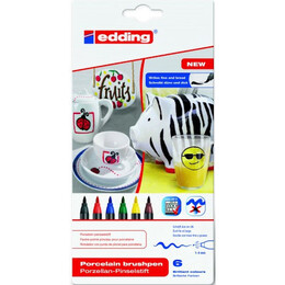 Edding 4200 Porselen Kalemi Seti 6 Renk Standart Renkler - Edding