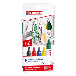 Edding 4500 Kumaş Tekstil Boyama Kalemi Seti 5 Renk BASIC - 1