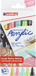 Edding 5100 Akrilik Boyama Markörü Seti 2-3 mm 5 RENK SET PASTEL - 3