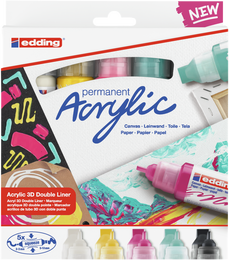 Edding 5400 Akrilik Boyama Markörü Seti 3D Double Liner 5 RENK SET BASIC - 3