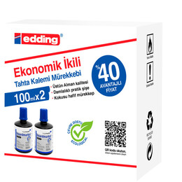 Edding Legamaster Tahta Kalemi Mürekkebi 100 ml. MAVİ x 2'li Kutu - 1