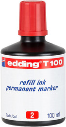 Edding T100 Permanent Marker Mürekkebi 100 ml. KIRMIZI - Edding