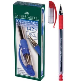 Faber Castell 1425 İğne Uçlu Tükenmez Kalem 10'lu Kutu KIRMIZI - Faber Castell
