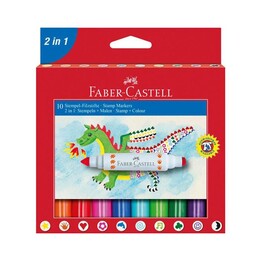 Faber Castell Damgalı Jumbo Keçeli Kalem 10 Renk - Faber Castell